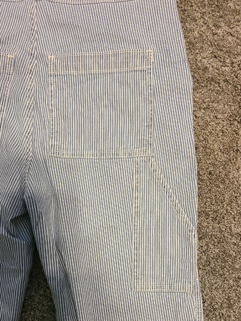 Universal Thread Light Blue & White Striped Cotton Overalls - Picture 7 of 8